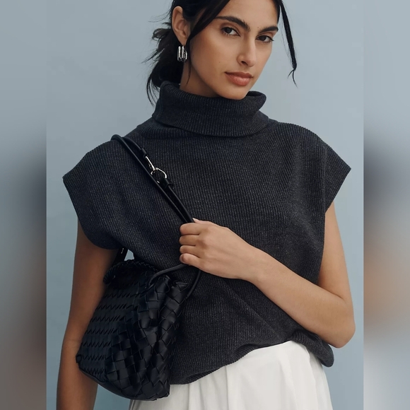 Anthropologie Maeve Mock-Neck Muscle Sweater Vest - Picture 2 of 11